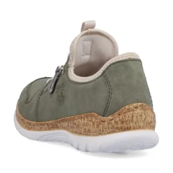 Rieker Antistress Damen Slipper Memosoft Decksohle Schnellschnürung grün S13 N42G0-52