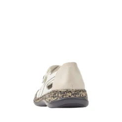 Rieker Antistress Damen Slipper  Riemchenschuh Sandale  Leder Klettverschluss weiß S12 46367-80