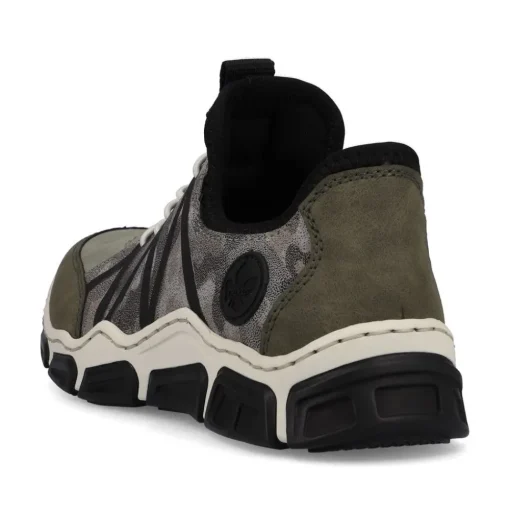 Rieker Antistress Damen Schlupfschuh Slipper sportlich Schnellschnürung grün S13 L0657-54