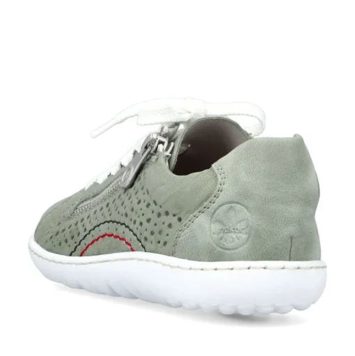 Rieker Antistress Damen Schnürschuh Sneaker Leder Lochmuster Reißverschluss grün S13 52824-52