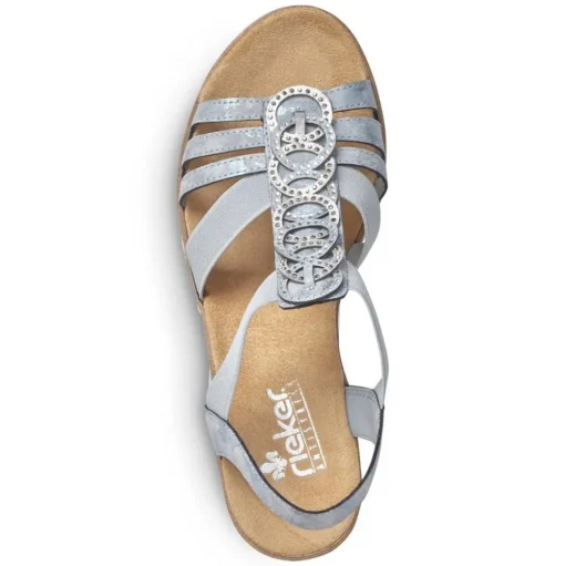 Rieker Antistress Damen Sandalette Keilabsatz Gummizug blau S13 V38H8-12