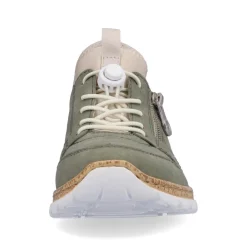 Rieker Antistress Damen Slipper Memosoft Decksohle Schnellschnürung grün S13 N42G0-52