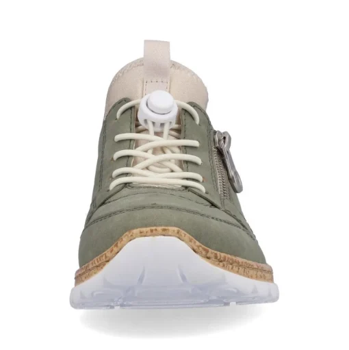 Rieker Antistress Damen Slipper Memosoft Decksohle Schnellschnürung grün S13 N42G0-52
