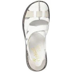 Rieker Antistress Damen Slipper  Riemchenschuh Sandale  Leder Klettverschluss weiß S12 46367-80