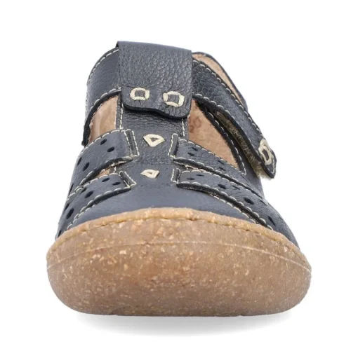 Rieker Antistress Damen Slipper Lochmuster Leder Klettverschluss blau S13 54555-14