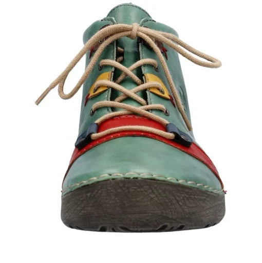 Rieker Antistress Damen Schnürschuh mehrfarbige Ösen grün S23  52507-52