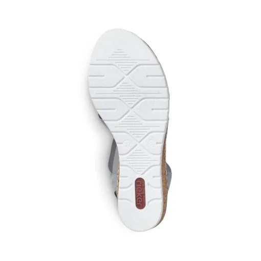 Rieker Antistress Damen Sandalette Keilabsatz Gummizug blau S13 V38H8-12