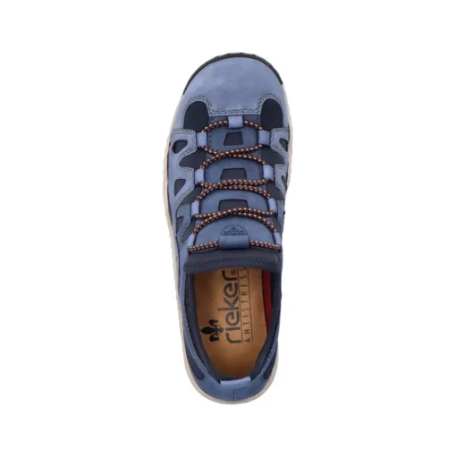 Rieker Antistress Damen Slipper sportlich herausnehmbarer Decksohle blau S13 L0546-14