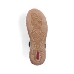 Rieker Antistress Damen Slipper Lochmuster Leder Klettverschluss blau S13 54555-14