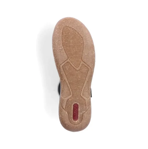 Rieker Antistress Damen Slipper Lochmuster Leder Klettverschluss blau S13 54555-14