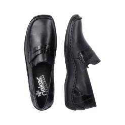 Rieker Antistress Damen Slipper Schlupfschuh Leder schwarz S22  L1752-00
