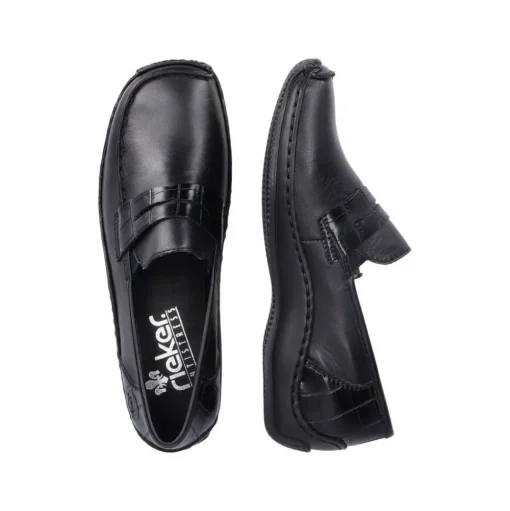 Rieker Antistress Damen Slipper Schlupfschuh Leder schwarz S22  L1752-00