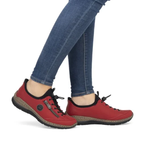 Rieker Antistress Damen Slipper Schnellschnürung rot S24 N3267-33