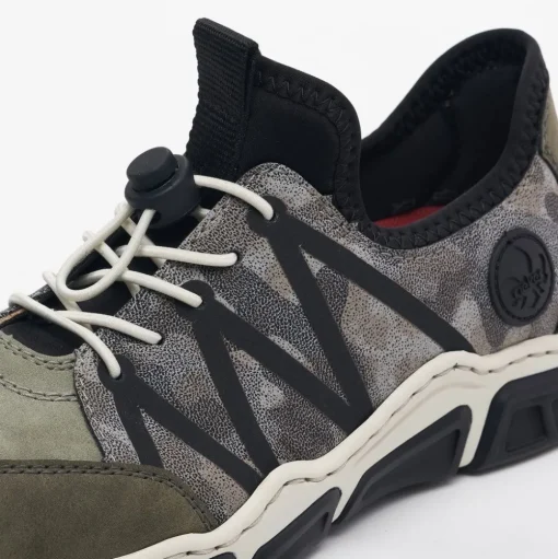 Rieker Antistress Damen Schlupfschuh Slipper sportlich Schnellschnürung grün S13 L0657-54