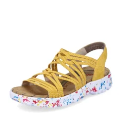 Rieker Antistress Damen Trekkingsandale ultraleicht  Gummibänder gelb S13 67898-68
