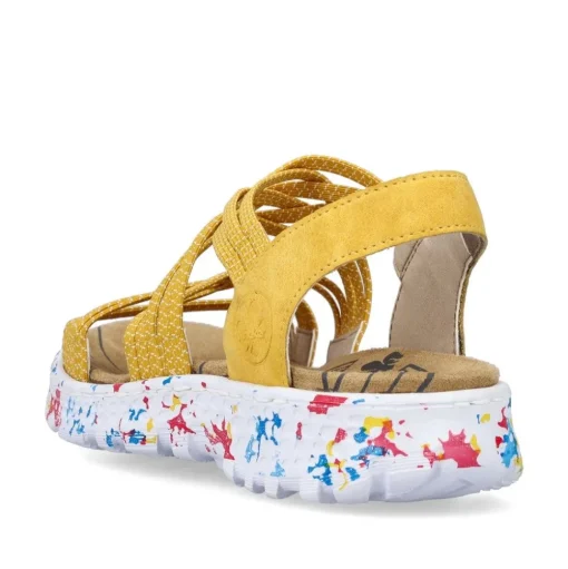 Rieker Antistress Damen Trekkingsandale ultraleicht  Gummibänder gelb S13 67898-68