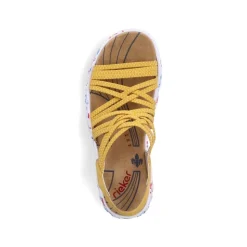 Rieker Antistress Damen Trekkingsandale ultraleicht  Gummibänder gelb S13 67898-68