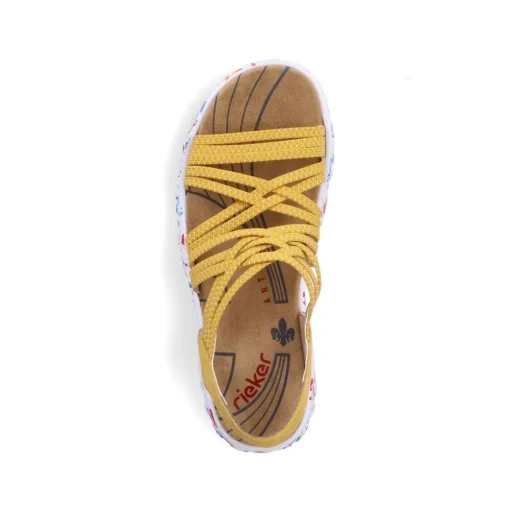 Rieker Antistress Damen Trekkingsandale ultraleicht  Gummibänder gelb S13 67898-68