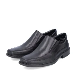 Rieker Antistress Herren Slipper elegant Leder Extraweite- H schwarz S13 B0873-00
