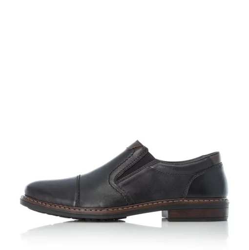 Rieker Antistress Herren Slipper Leder klassisch schwarz S13 17659-00