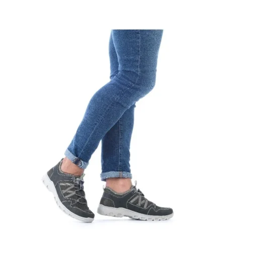 Rieker Antistress Herren Slipper Schlupfschuh Schnellschnürung Wechselfußbett grün S12 14555-54