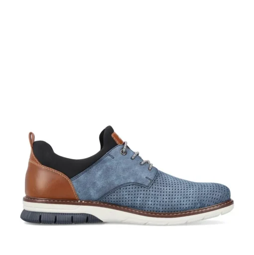 Rieker Antistress Herren Slipper Lochmuster blau S13 14450-14