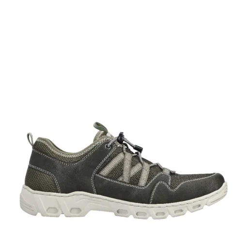 Rieker Antistress Herren Slipper Schlupfschuh Schnellschnürung Wechselfußbett grün S12 14555-54