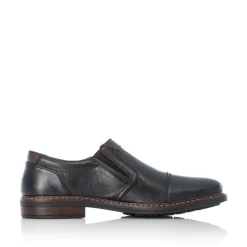 Rieker Antistress Herren Slipper Leder klassisch schwarz S13 17659-00