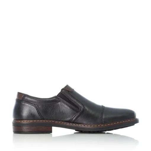 Rieker Antistress Herren Slipper Leder klassisch schwarz S13 17659-00