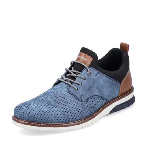 Rieker Antistress Herren Slipper Lochmuster blau S13 14450-14