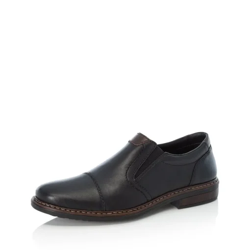 Rieker Antistress Herren Slipper Leder klassisch schwarz S13 17659-00