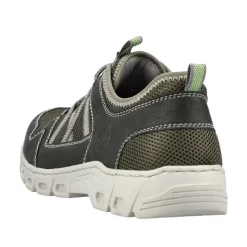 Rieker Antistress Herren Slipper Schlupfschuh Schnellschnürung Wechselfußbett grün S12 14555-54