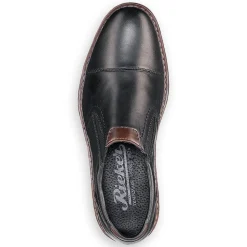 Rieker Antistress Herren Slipper Leder klassisch schwarz S13 17659-00