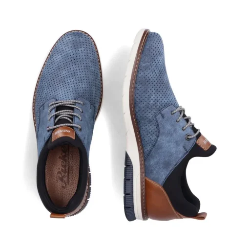 Rieker Antistress Herren Slipper Lochmuster blau S13 14450-14