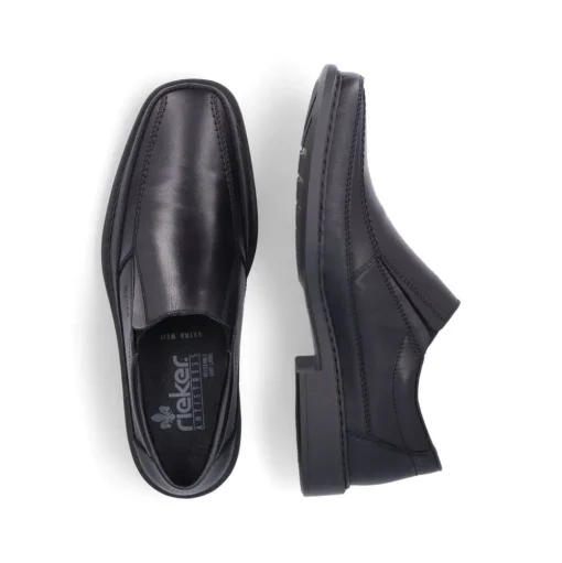 Rieker Antistress Herren Slipper elegant Leder Extraweite- H schwarz S13 B0873-00