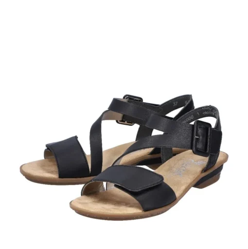 Rieker Antistress Sandalette Riemchen Klettverschluss schwarz S12 63460-00