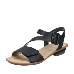 Rieker Antistress Sandalette Riemchen Klettverschluss schwarz S12 63460-00