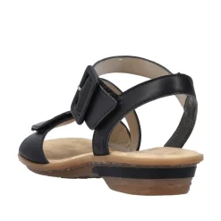 Rieker Antistress Sandalette Riemchen Klettverschluss schwarz S12 63460-00
