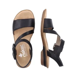 Rieker Antistress Sandalette Riemchen Klettverschluss schwarz S12 63460-00