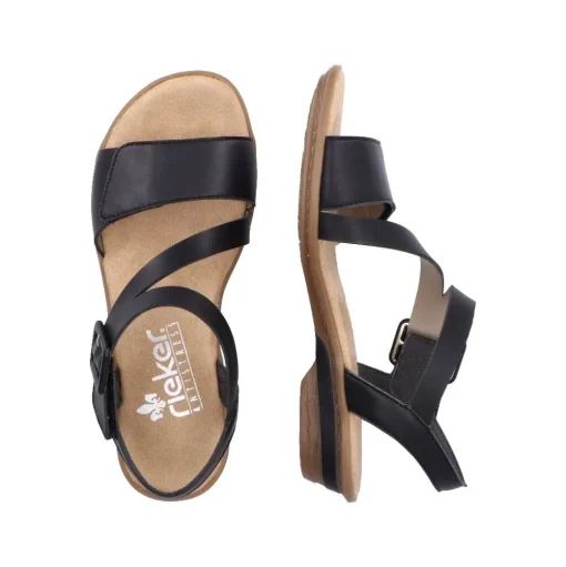 Rieker Antistress Sandalette Riemchen Klettverschluss schwarz S12 63460-00