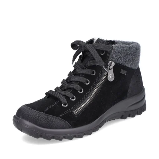 Rieker Antistress Schnürschuh  Rauleder RiekerTEX- Membran schwarz S21 L7132-01