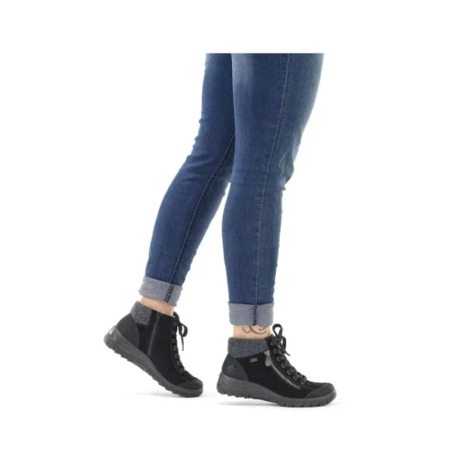 Rieker Antistress Schnürschuh  Rauleder RiekerTEX- Membran schwarz S21 L7132-01