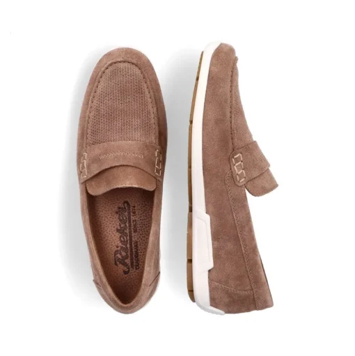 Rieker Antistress Slipper Rauleder beige S13 09050-64