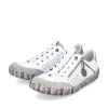 Rieker Antistress sportlicher Damen Slipper Reißverschluss Leder Lochmuster weiß S13 L0355-80