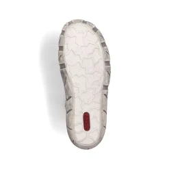 Rieker Antistress sportlicher Damen Slipper Reißverschluss Leder Lochmuster weiß S13 L0355-80