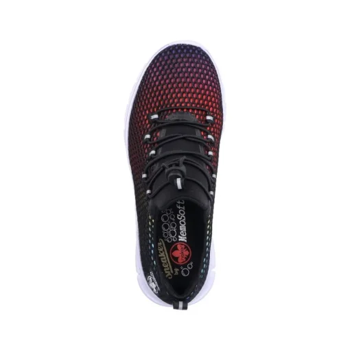 Rieker Antitress Damen Sneaker Schnellschnürung Slipper schwarz  54064-90