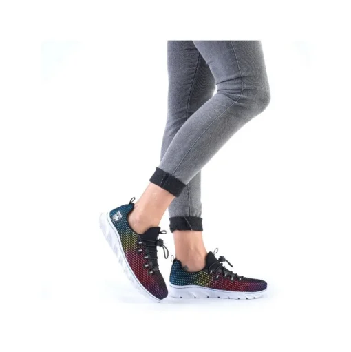 Rieker Antitress Damen Sneaker Schnellschnürung Slipper schwarz  54064-90