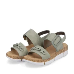 Rieker Damen Riemchensandalen mintgrün Keilabsatz S13  V2350-52