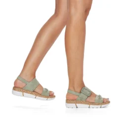 Rieker Damen Riemchensandalen mintgrün Keilabsatz S13  V2350-52