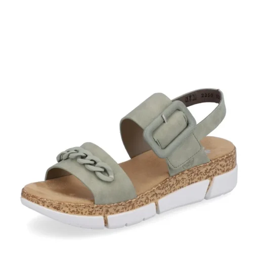 Rieker Damen Riemchensandalen mintgrün Keilabsatz S13  V2350-52